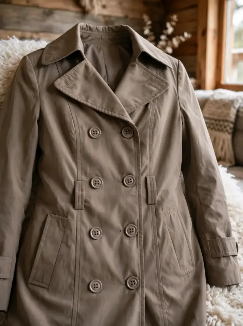 Abrigo trench coat beige para mujer M - 2