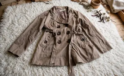 Abrigo trench coat beige para mujer M - miniatura 1