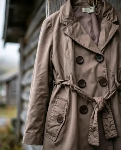 Abrigo trench coat beige para mujer M - miniatura 2