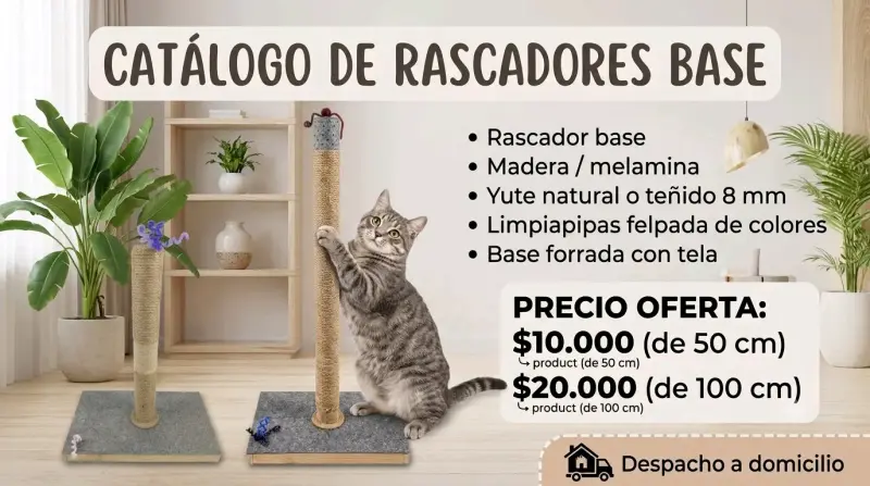 Rascadores para gatos de pared y base - 3