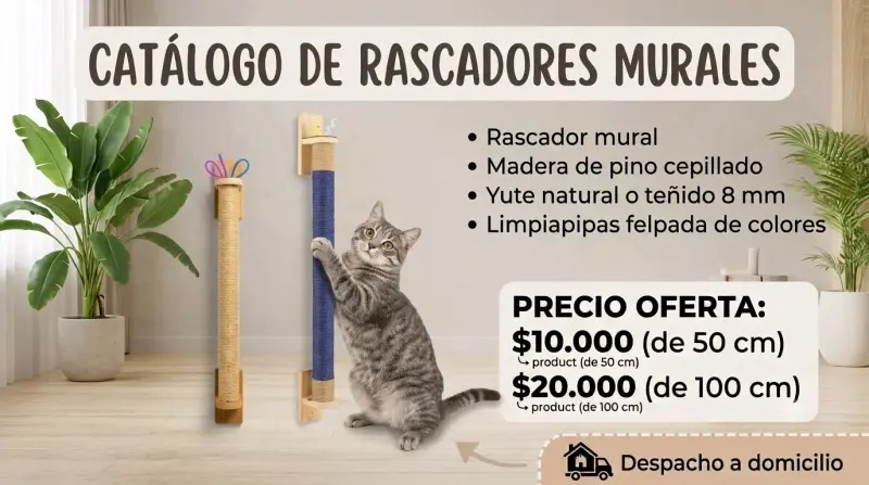 Rascadores para gatos de pared y base - 4