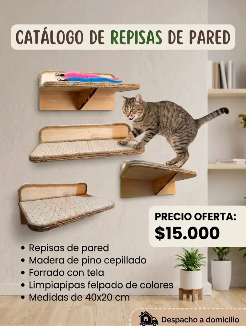 Rascadores para gatos de pared y base - 6