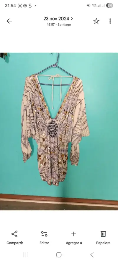 Vestido estampado con lentejuelas para mujer - miniatura 1
