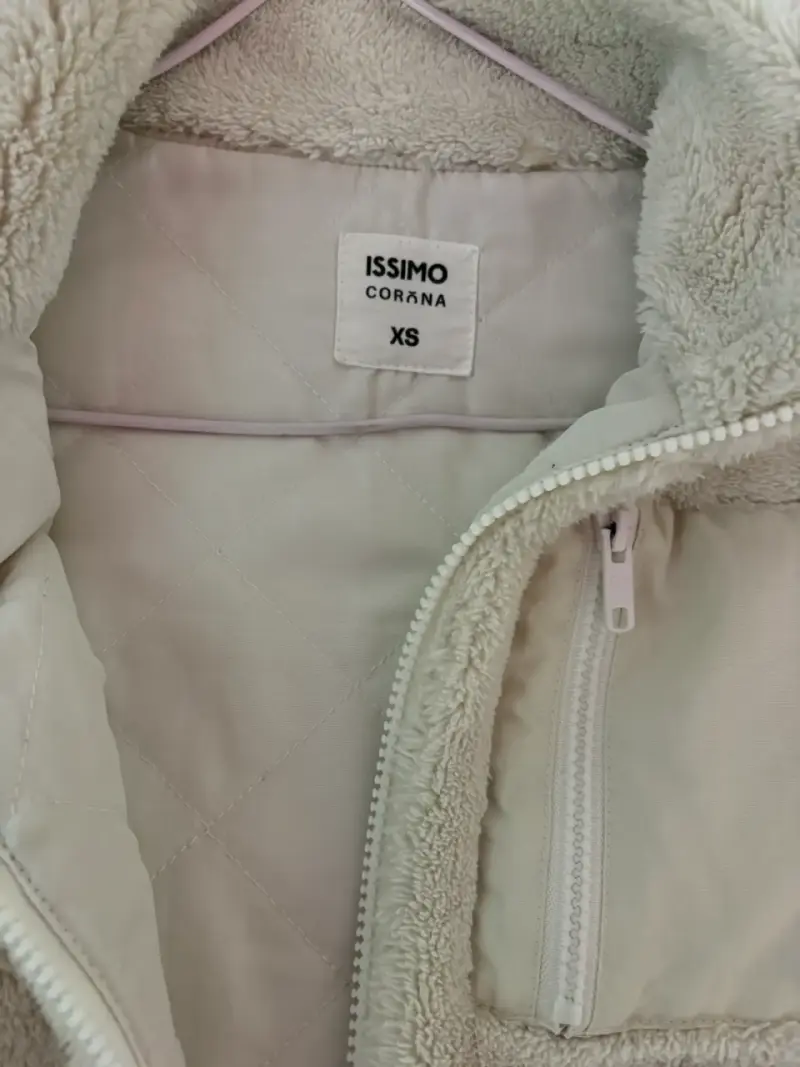 Chaleco de lana sintética beige Issimo talla XS - 3