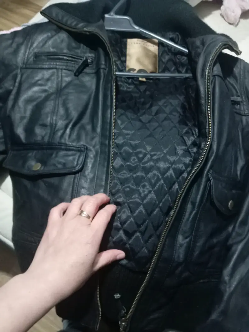 Chaqueta de cuero negra para hombre - 3
