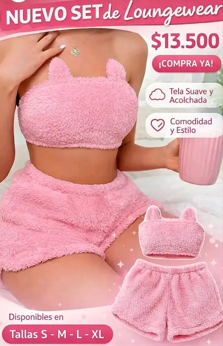 Set de loungewear rosa suave y cómodo