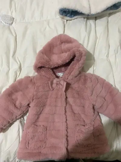 Abrigo de  rosado para bebé con capucha - miniatura 2