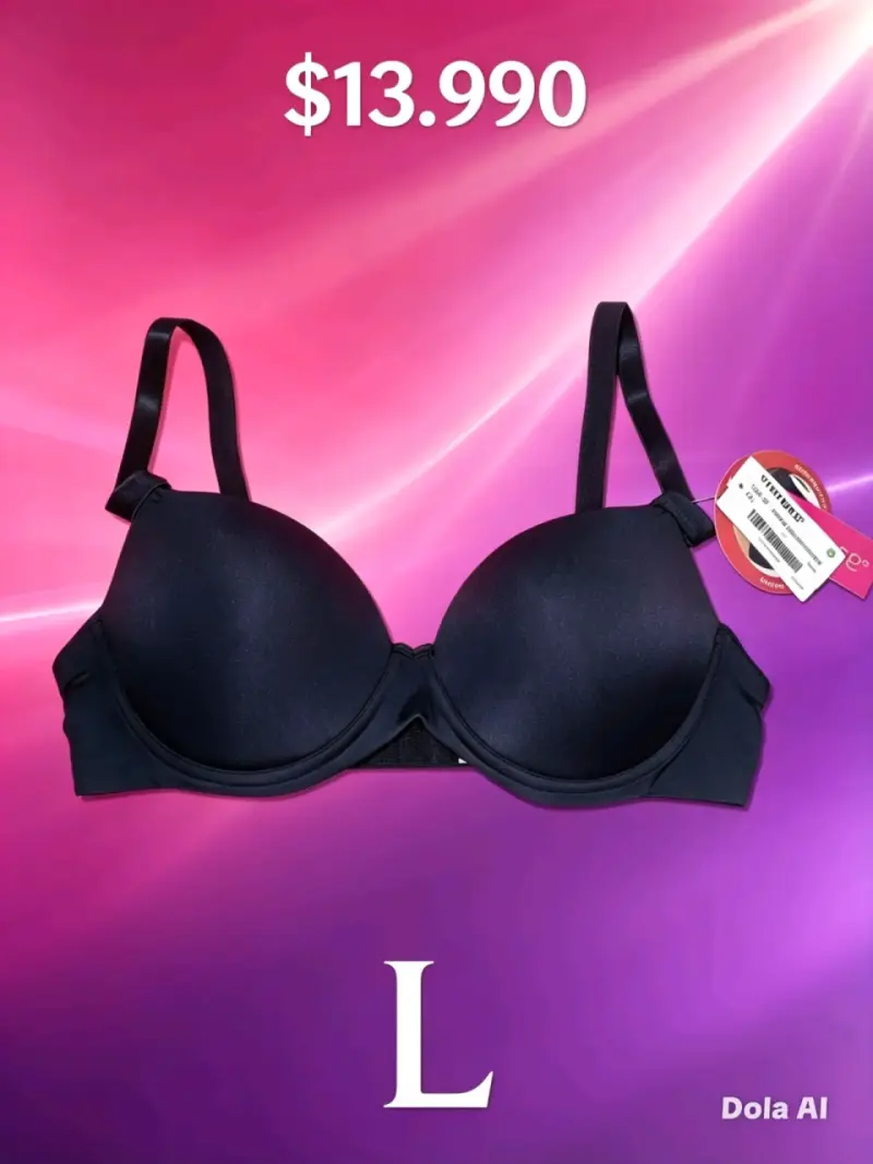 Sostén negro con soporte talla L