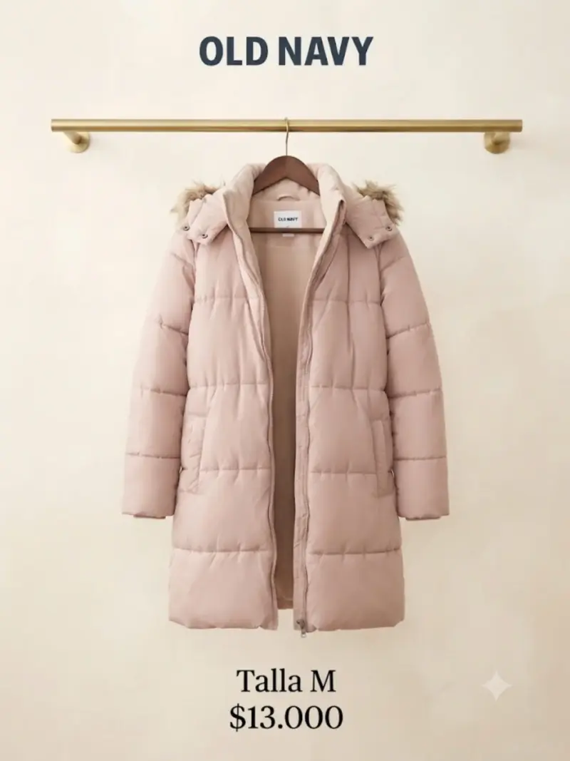Abrigo acolchado Old Navy con capucha de piel sintética