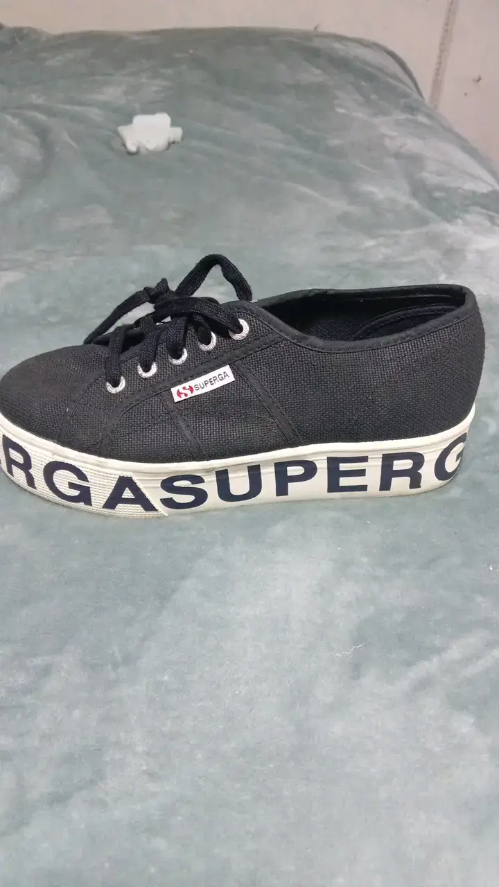 Zapatillas negras Superga con plataforma - 1