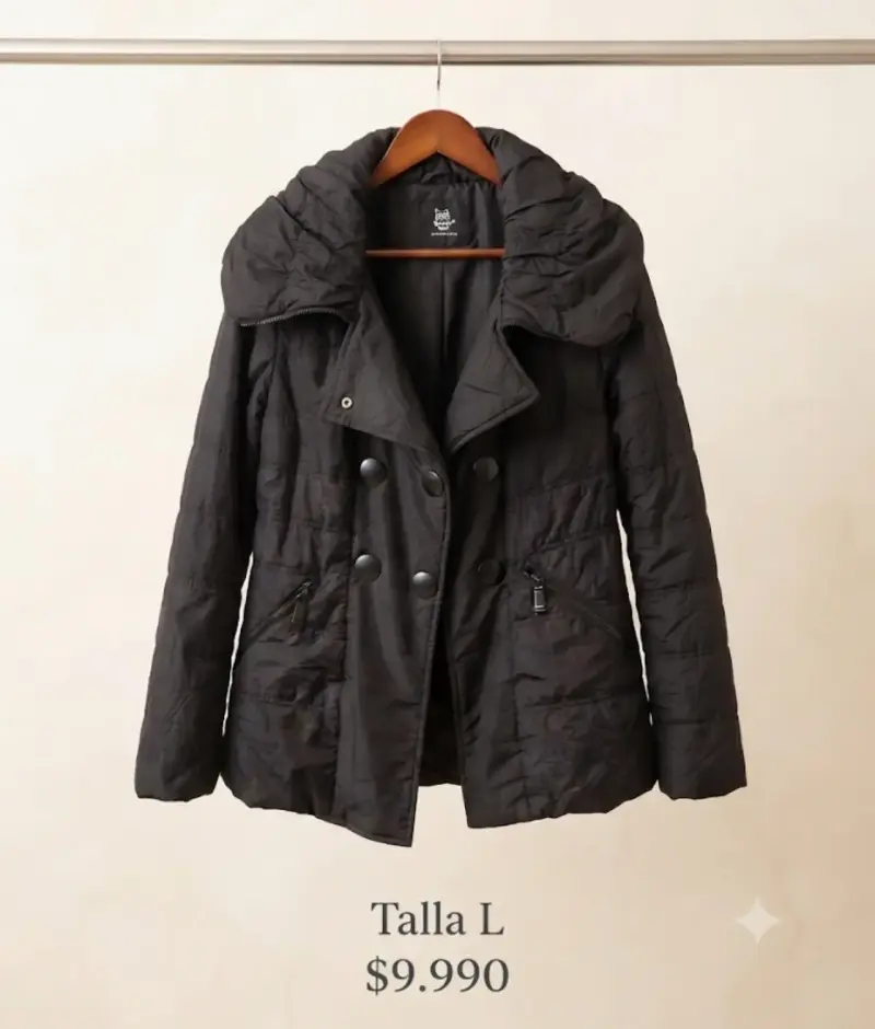 Chaqueta acolchada negra talla L