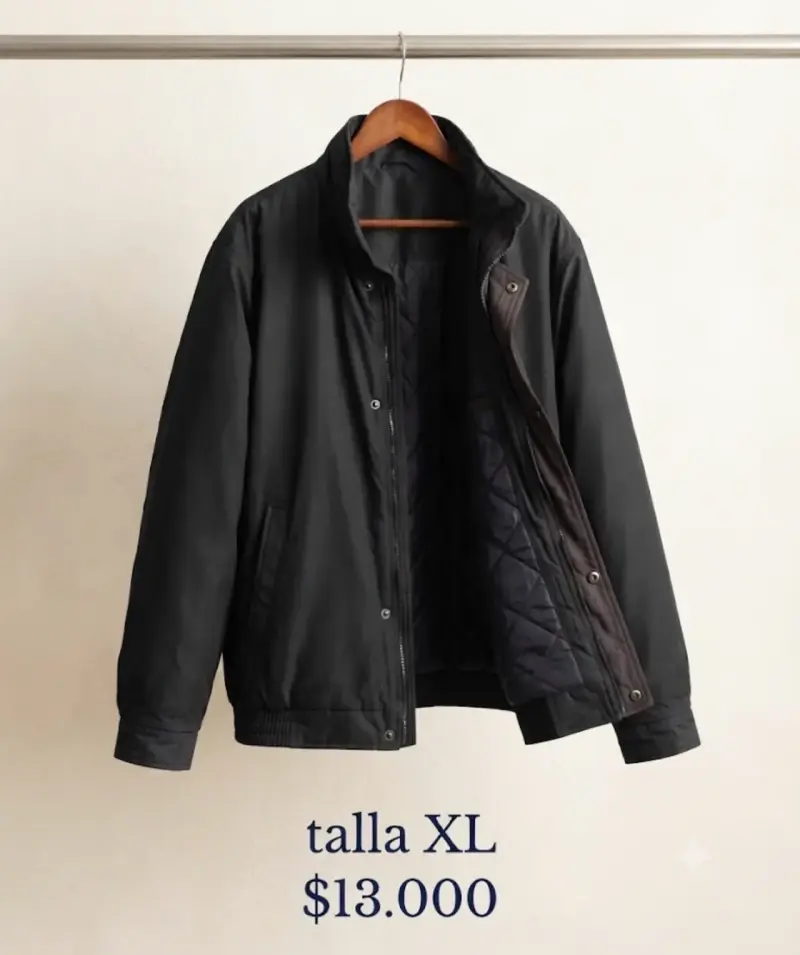 Chaqueta negra acolchada talla XL