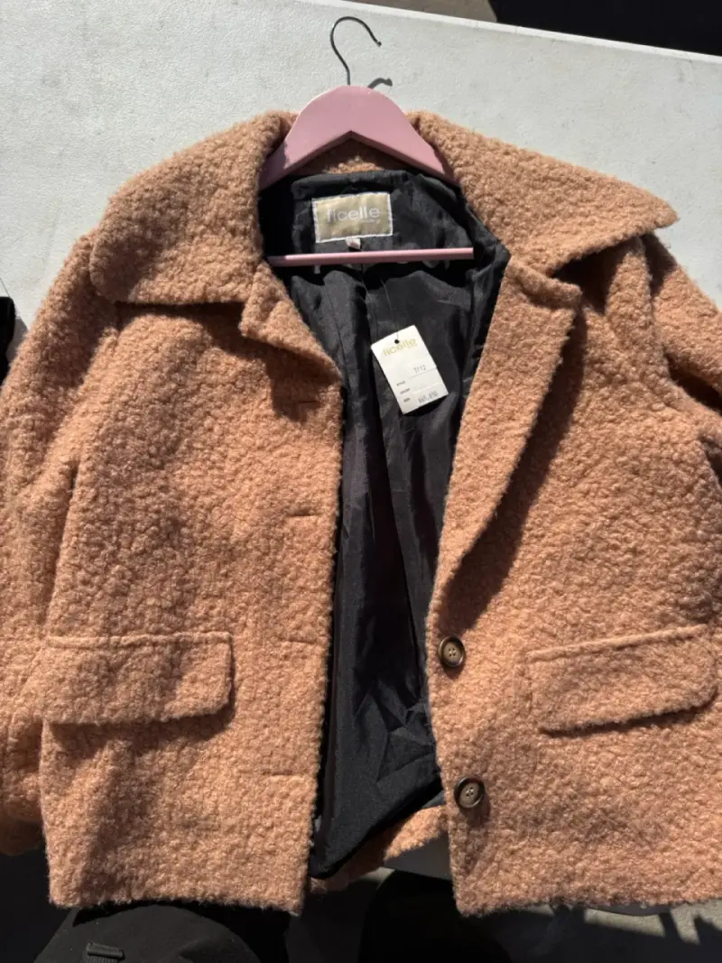 Abrigo de lana color camel para mujer Ficelle