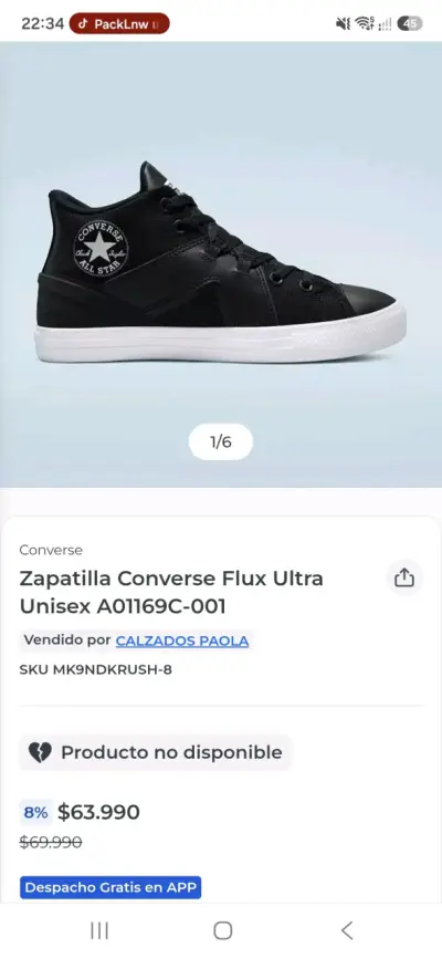 Zapatillas Converse Flux Ultra Negras Unisex - miniatura 4