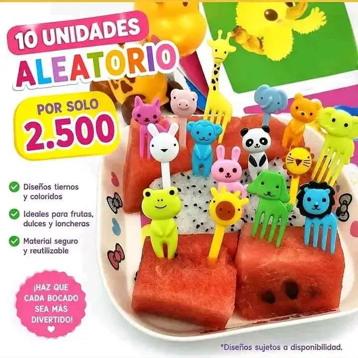 Set de 10 tenedores infantiles de animales