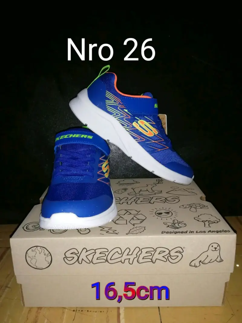 Zapatillas deportivas azules para niños Skechers Nro 26