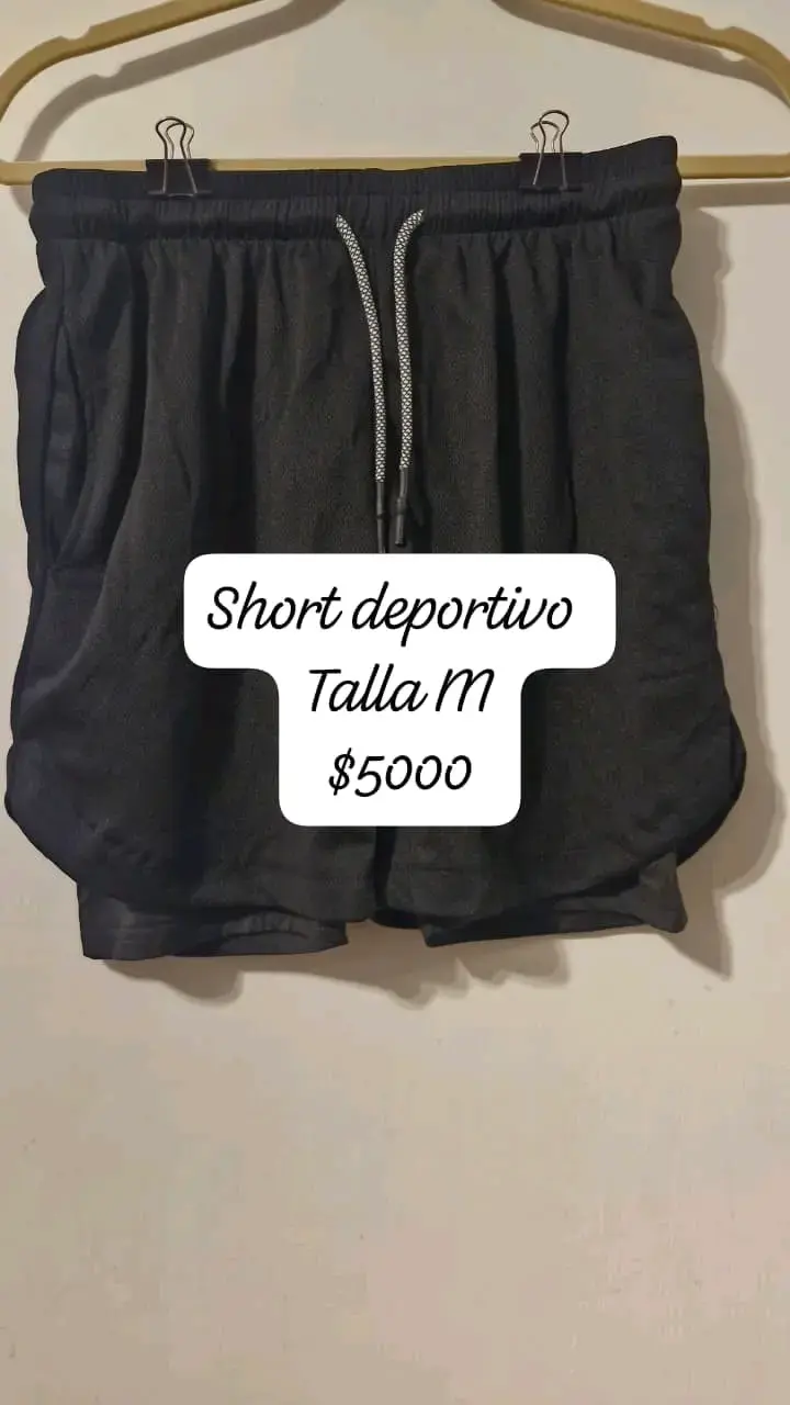 Short deportivo negro talla M