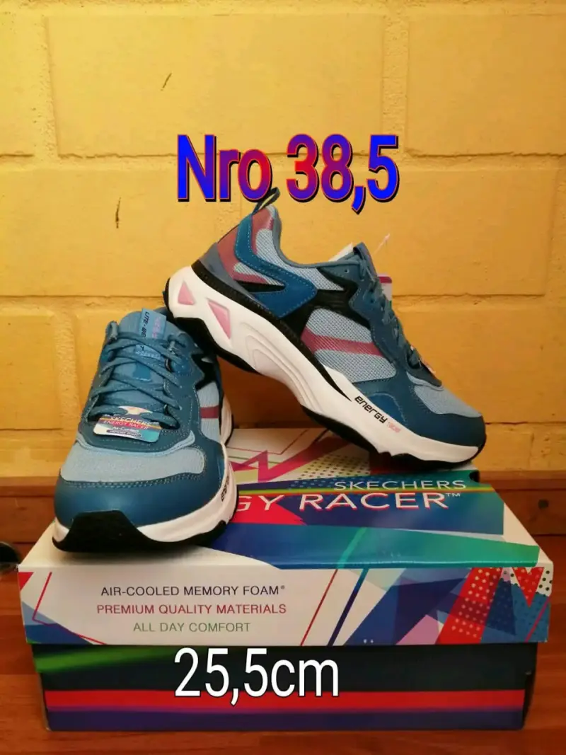 Zapatillas Skechers Energy Racer azul talla 38.5