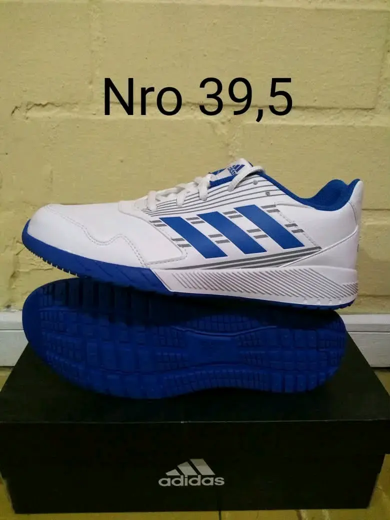 Zapatillas deportivas Adidas blancas y azules talla 39.5