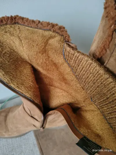 Botas de gamuza marrón con forro cálido - miniatura 4