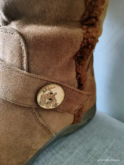 Botas de gamuza marrón con forro cálido - miniatura 5