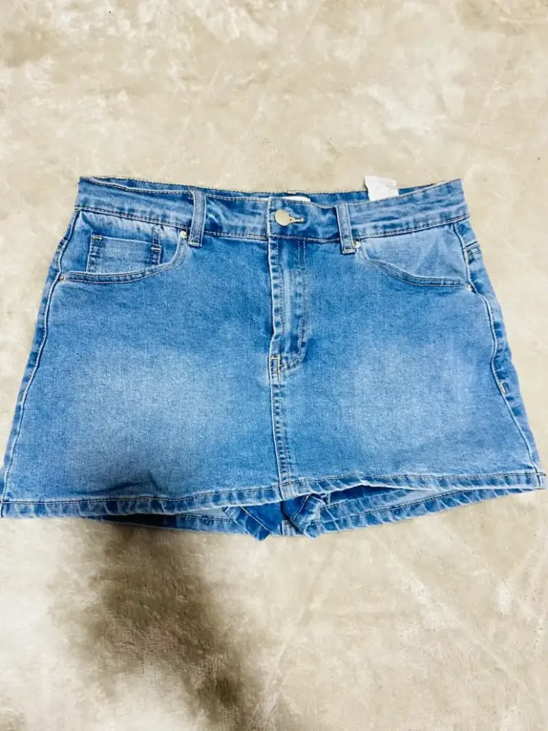 Shorts de mezclilla azul para mujer