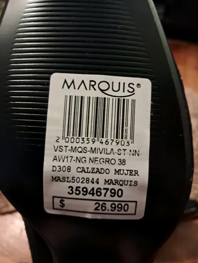 Zapatos de tacón negro con cordones Marquis N° 38 - miniatura 3