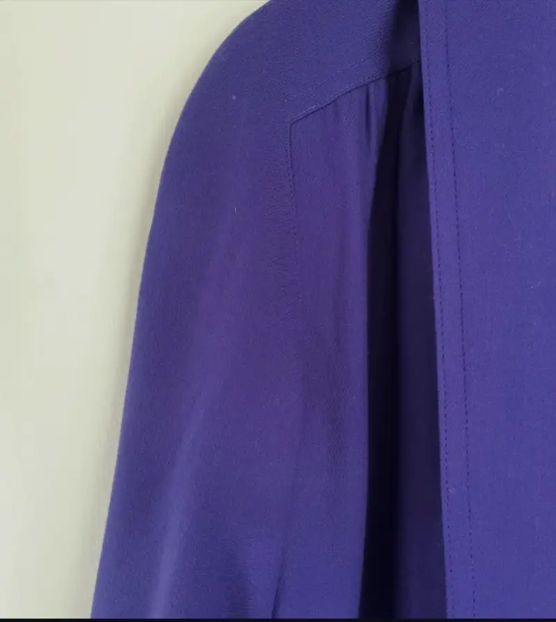 Abrigo largo morado de lana para mujer - 2