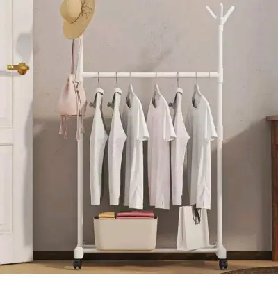 Perchero de Ropa con Ruedas Blanco - miniatura 1