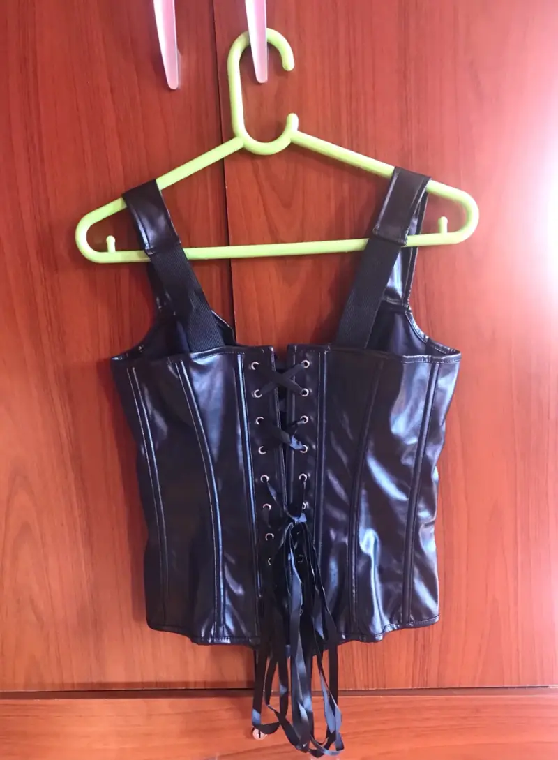 Corset de cuero sintético gótico - 3