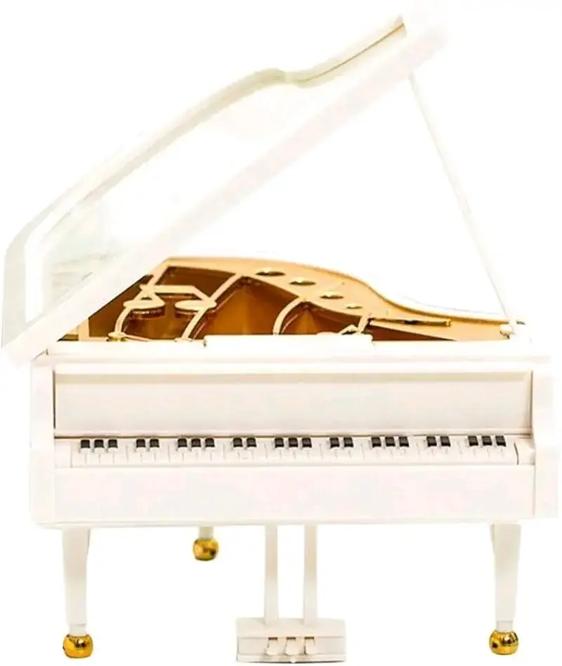 Caja musical piano blanco con bailarina - 5