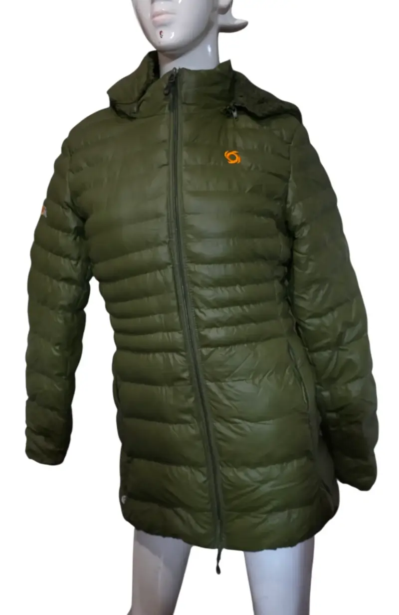Chaqueta acolchada verde con capucha para hombre - 1
