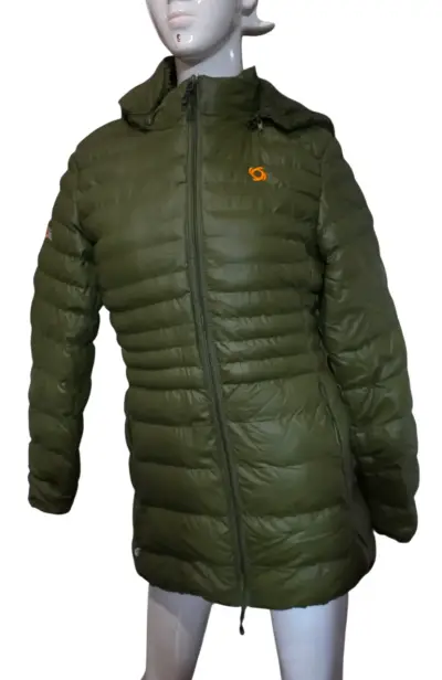 Chaqueta acolchada verde con capucha para hombre - miniatura 1