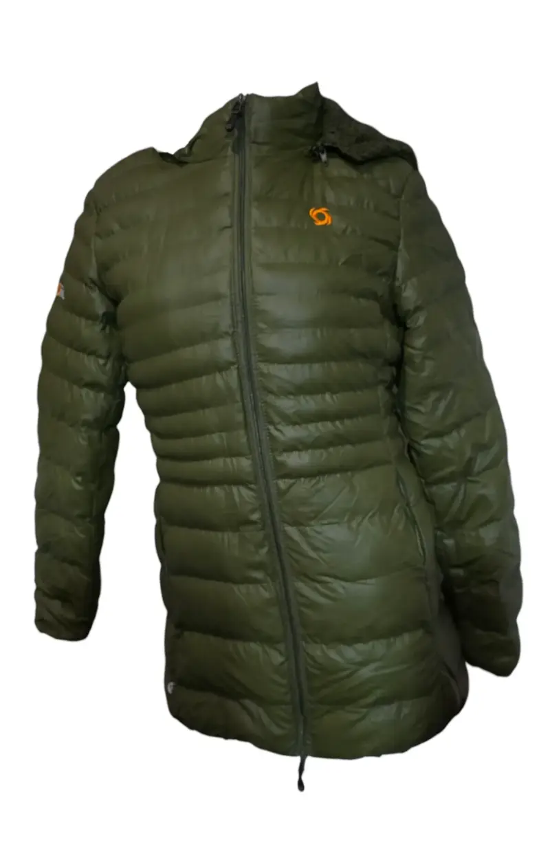 Chaqueta acolchada verde con capucha para hombre - 2