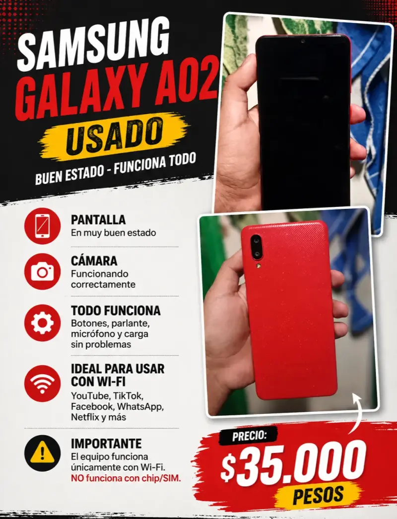 Samsung Galaxy A02 usado en buen estado