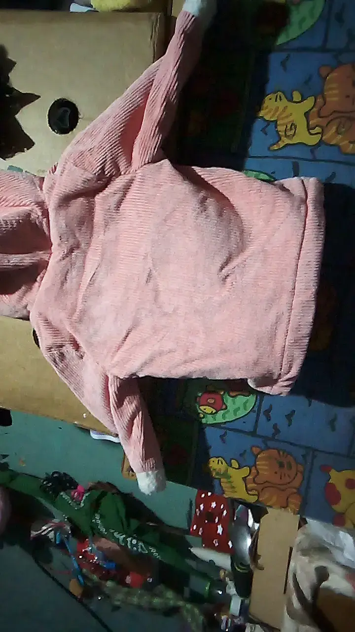 Abrigo de bebé rosado con capucha - 3