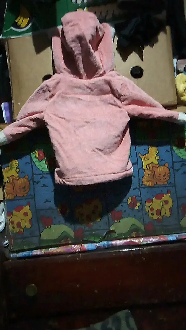 Abrigo de bebé rosado con capucha - 4