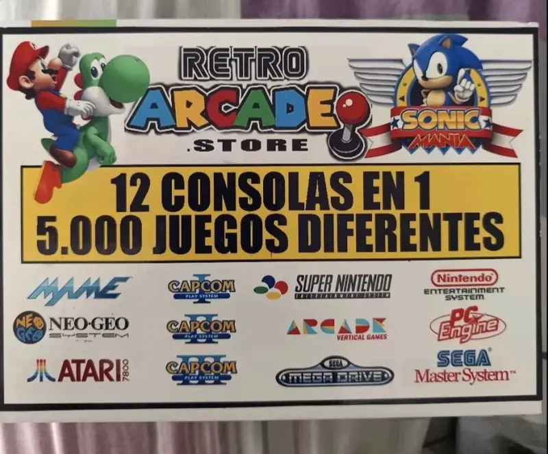 Consola Retro Arcade 12 en 1 con 5000 Juegos - 1