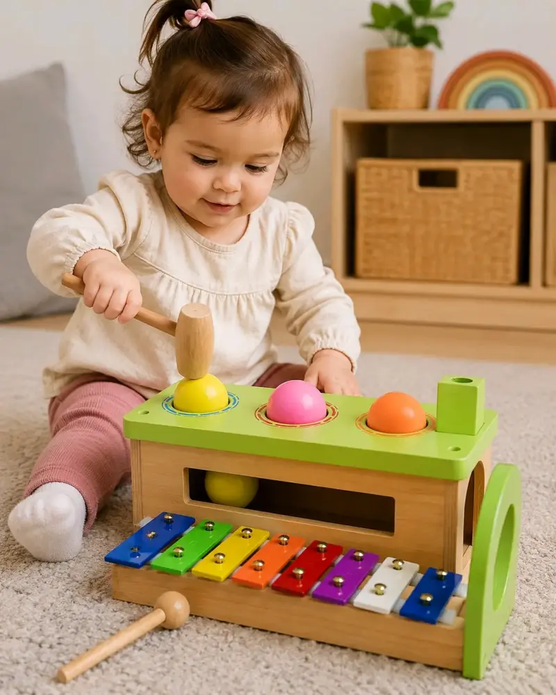 Juguete de madera con xilófono para niños - 3