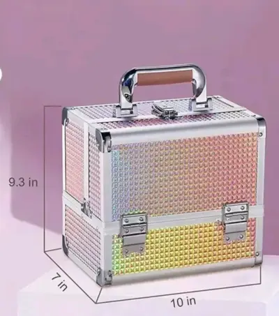 Maletín organizador de maquillaje holográfico - miniatura 1