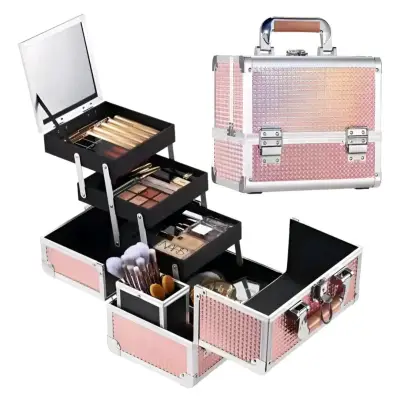 Maletín organizador de maquillaje holográfico - miniatura 2