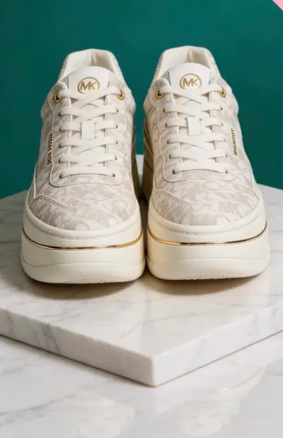 Zapatillas de lujo Michael Kors blancas - miniatura 2