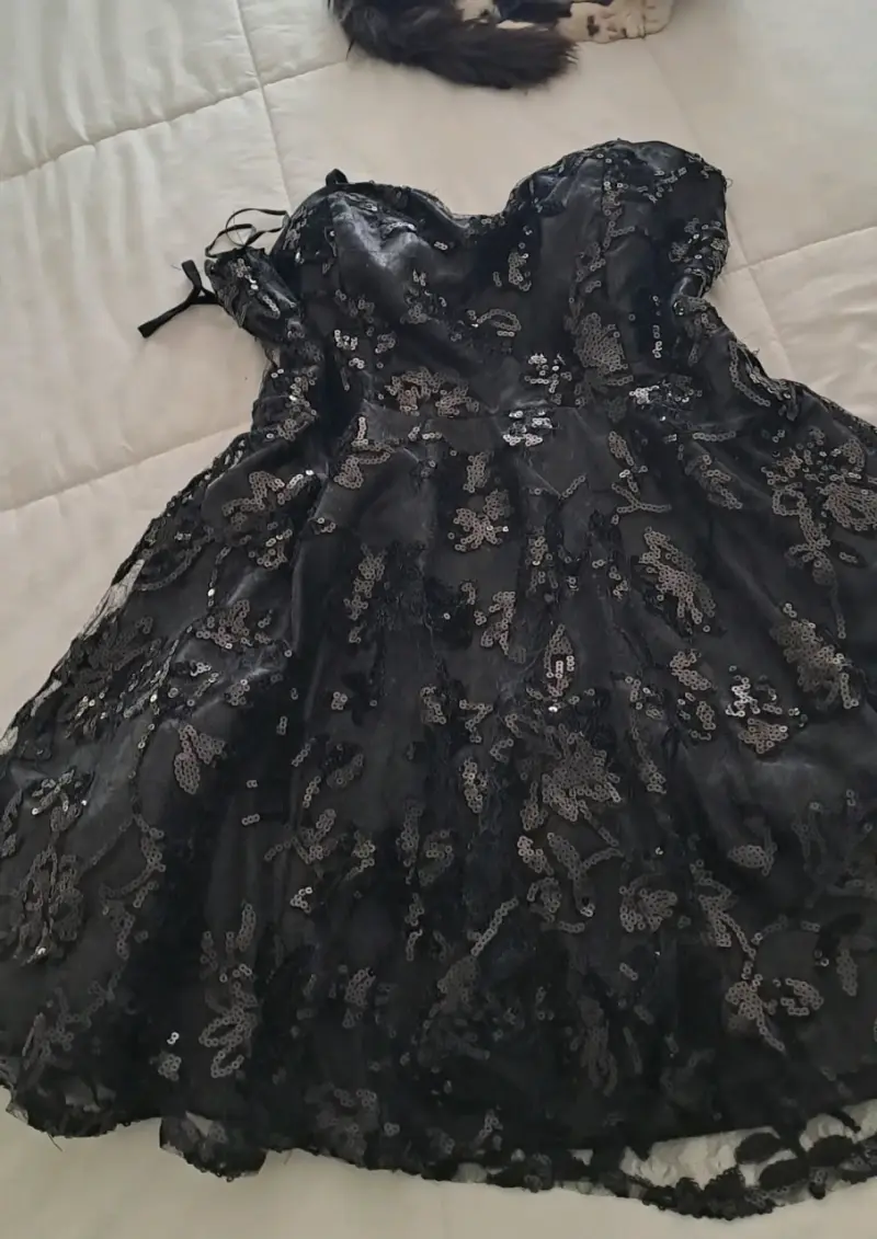 Vestido de fiesta negro con lentejuelas - 3