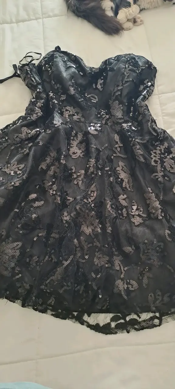 Vestido de fiesta negro con lentejuelas - 4