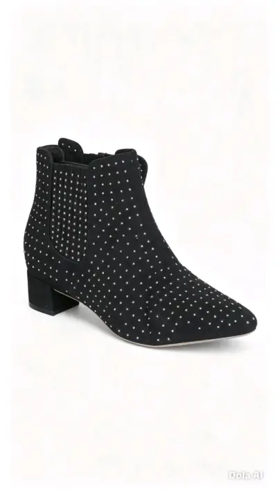 Botines negros con tachas brillantes - miniatura 1