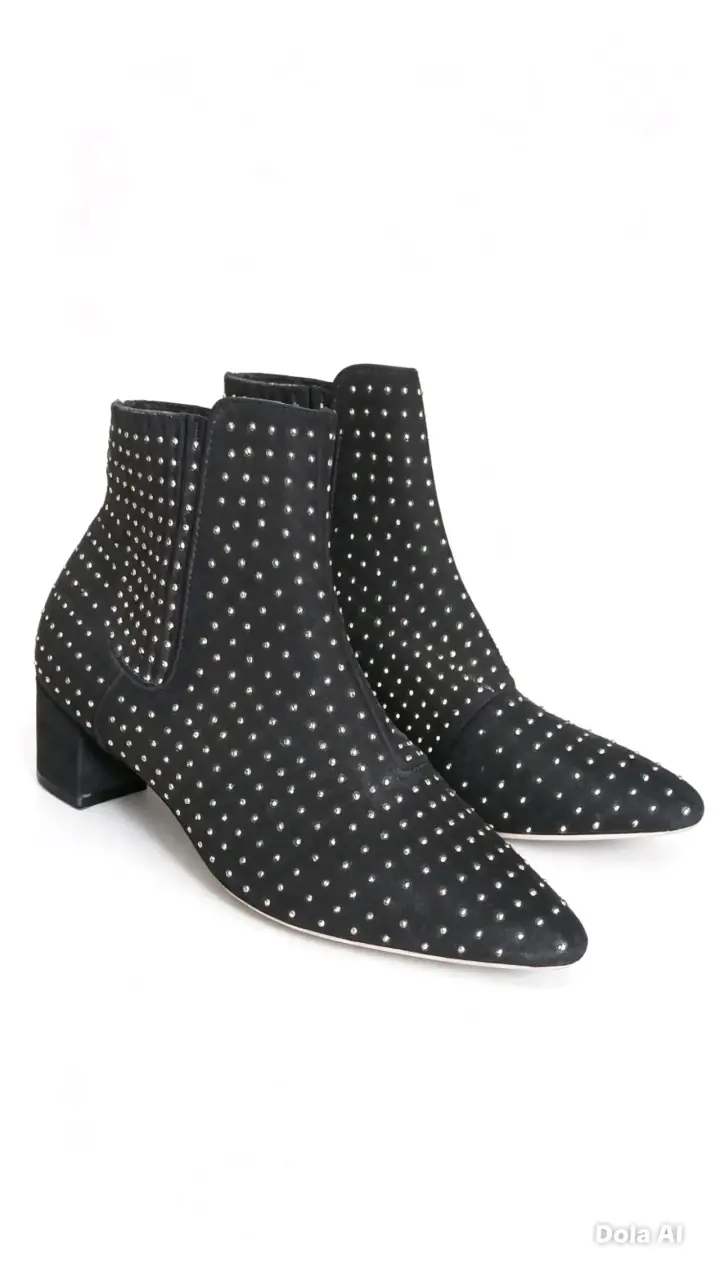Botines negros con tachas brillantes - 2