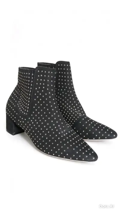 Botines negros con tachas brillantes - miniatura 2