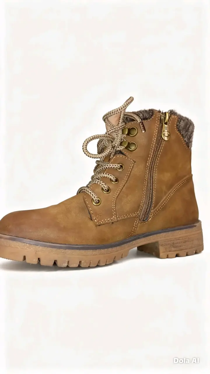Botas de cuero marrón Tom Tailor con forro cálido - 2