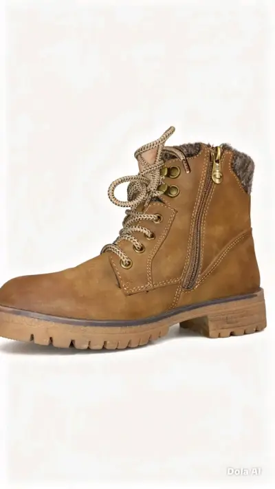 Botas de cuero marrón Tom Tailor con forro cálido - miniatura 2