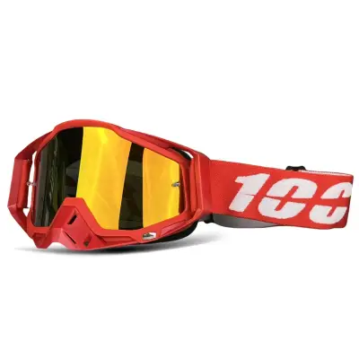 Gafas de Motocross 100% Rojas con Lente Espejado - miniatura 1